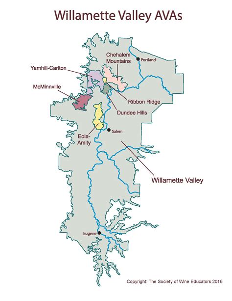 Printable Willamette Valley Winery Map